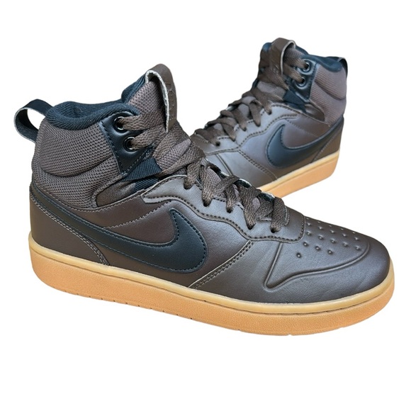 Nike Court Borough Mid 2 Boot GS 'Baroque Brown Gum' #BQ5440-200 - 5.5Y 7.5 Wms - Picture 4 of 14